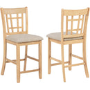  Coaster Furniture Lavon 106629 Set of 2 Wood Counter Height Dining Chair - Linen/Light Oak IMAGE 1