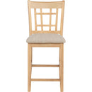  Coaster Furniture Lavon 106629 Set of 2 Wood Counter Height Dining Chair - Linen/Light Oak IMAGE 4