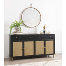  Coaster Furniture Arini 108935BLK 2-drawer Cane Door Dining Sideboard Server - Black IMAGE 2