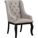  Coaster Furniture Phelps 121233 Set of 2 Upholstered Dining Arm Chair - Tan Distressed Noir IMAGE 3