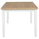  Coaster Furniture Andrews 122501 66-inch Rectangular Dining Table - Light Ash/White IMAGE 2