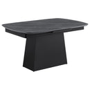  Coaster Furniture Potero 123131 73-inch Faux Marble Extension Leaf Dining Table - Black IMAGE 1