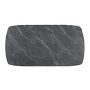  Coaster Furniture Potero 123131 73-inch Faux Marble Extension Leaf Dining Table - Black IMAGE 4