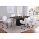  Coaster Furniture Potero 123131 73-inch Faux Marble Extension Leaf Dining Table - Black IMAGE 6