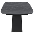  Coaster Furniture Potero 123131 73-inch Faux Marble Extension Leaf Dining Table - Black IMAGE 7