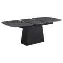  Coaster Furniture Potero 123131 73-inch Faux Marble Extension Leaf Dining Table - Black IMAGE 8
