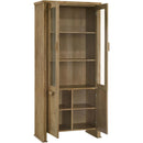  Coaster Furniture Adina 193616 77-inch Tall Display Cabinet  - Distressed Light Brown IMAGE 3
