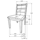  Coaster Furniture Duncan 193652 Set of 2 Ladder Back Dining Side Chair - Washed Oak IMAGE 12