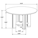  Coaster Furniture Ottowa 193660 47-inch Round Wood Dining Table with Shelf - Brown IMAGE 6