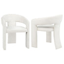  Coaster Furniture Carlow 193813WHT Set of 2 Upholstered Dining Arm Chair - White IMAGE 1