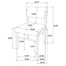  Coaster Furniture Kehoe 193922BLK Set of 2 Upholstered Dining Side Chair - Black IMAGE 11
