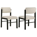  Coaster Furniture Kehoe 193932BLK Set of 2 Upholstered Dining Side Chair - Cream/Black IMAGE 1