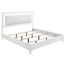  Coaster Furniture Cassia 215791KE Eastern King LED Panel Bed - White High Gloss IMAGE 1