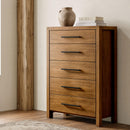  Coaster Furniture Adderley 215855 5-drawer Bedroom Chest - Warm Brown IMAGE 2