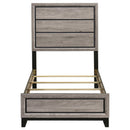  Coaster Furniture Valen 215911T Wood Twin Panel Bed - Light Taupe IMAGE 2