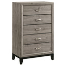  Coaster Furniture Valen 215915 5-drawer Bedroom Chest - Light Taupe IMAGE 1
