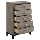  Coaster Furniture Valen 215915 5-drawer Bedroom Chest - Light Taupe IMAGE 5