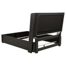  Coaster Furniture Leandro 222491Q 55-inch Queen Wingback Bed - Burnished Black IMAGE 4