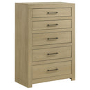  Coaster Furniture Hendricks 222655 5-drawer Bedroom Chest - Light Oak IMAGE 1