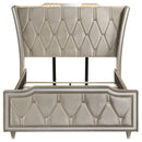  Coaster Furniture Lorient 222661Q Queen LED Upholstered Wingback Bed - Ivory/Camel IMAGE 12
