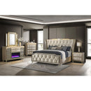  Coaster Furniture Lorient 222661Q Queen LED Upholstered Wingback Bed - Ivory/Camel IMAGE 13