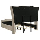  Coaster Furniture Lorient 222661Q Queen LED Upholstered Wingback Bed - Ivory/Camel IMAGE 2