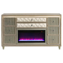  Coaster Furniture Lorient 222663FB 8-drawer LED Bedroom Flame Box Dresser - Ivory Camel IMAGE 13