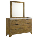  Coaster Furniture Henderson 222973M 6-drawer Bedroom Dresser with Mirror - Medium Oak IMAGE 1