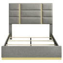  Coaster Furniture Ines 223091GRYQ 56-inch Fabric Upholstered Queen Panel Bed - Grey IMAGE 2