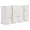  Coaster Furniture Ines 223093 6-drawer Bedroom Dresser Cabinet - White High Gloss IMAGE 1