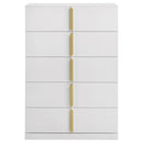  Coaster Furniture Ines 223095 5-drawer Bedroom Chest - White High Gloss IMAGE 5