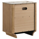  Coaster Furniture Leanne 223132 2-drawer Sinter Stone Top Nightstand - Light Oak IMAGE 3