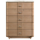  Coaster Furniture Leanne 223135 5-drawer Sinter Stone Top Chest - Light Oak IMAGE 8
