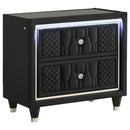  Coaster Furniture Lorient 223162 2-drawer LED Nightstand with USB - Black IMAGE 1