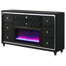  Coaster Furniture Lorient 223163FB 8-drawer LED Bedroom Flame Box Dresser - Black IMAGE 12