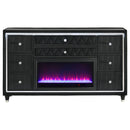  Coaster Furniture Lorient 223163FB 8-drawer LED Bedroom Flame Box Dresser - Black IMAGE 9