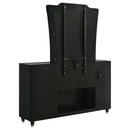  Coaster Furniture Lorient 223163FBM 8-drawer LED Flame Box Dresser and Mirror - Black IMAGE 2