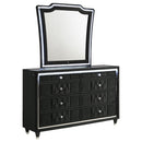  Coaster Furniture Lorient 223163M 8-drawer LED Dresser with Mirror - Black IMAGE 1