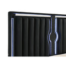  Coaster Furniture Ravenne 223191KW Velvet Upholstered California King LED Panel Bed - Black IMAGE 2