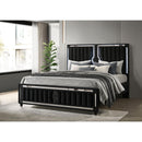  Coaster Furniture Ravenne 223191KW Velvet Upholstered California King LED Panel Bed - Black IMAGE 4