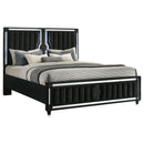  Coaster Furniture Ravenne 223191KW Velvet Upholstered California King LED Panel Bed - Black IMAGE 8