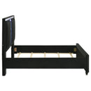  Coaster Furniture Ravenne 223191Q Velvet Upholstered Queen LED Panel Bed - Black IMAGE 7