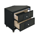  Coaster Furniture Ravenne 223192 2-drawer Velvet Upholstered LED Nightstand with USB - Black IMAGE 11