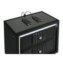  Coaster Furniture Ravenne 223192 2-drawer Velvet Upholstered LED Nightstand with USB - Black IMAGE 3