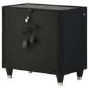  Coaster Furniture Ravenne 223192 2-drawer Velvet Upholstered LED Nightstand with USB - Black IMAGE 7