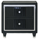  Coaster Furniture Ravenne 223192 2-drawer Velvet Upholstered LED Nightstand with USB - Black IMAGE 8