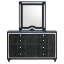  Coaster Furniture Ravenne 223193M 8-drawer Velvet Upholstered LED Dresser and Mirror - Black IMAGE 8
