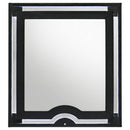  Coaster Furniture Ravenne 223194 Velvet Upholstered LED Dresser Mirror - Black IMAGE 2