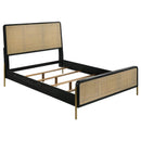  Coaster Furniture Arini 224330KW Rattan California King Panel Bed - Black/Natural IMAGE 1