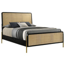  Coaster Furniture Arini 224330KW Rattan California King Panel Bed - Black/Natural IMAGE 5